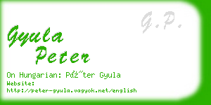 gyula peter business card